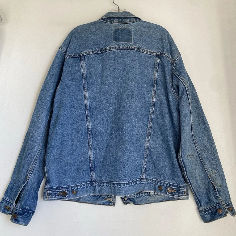 Vintage Levis Jean Trucker Jacket Men XL Made in USA 70508-7112 Y2K Blue Denim